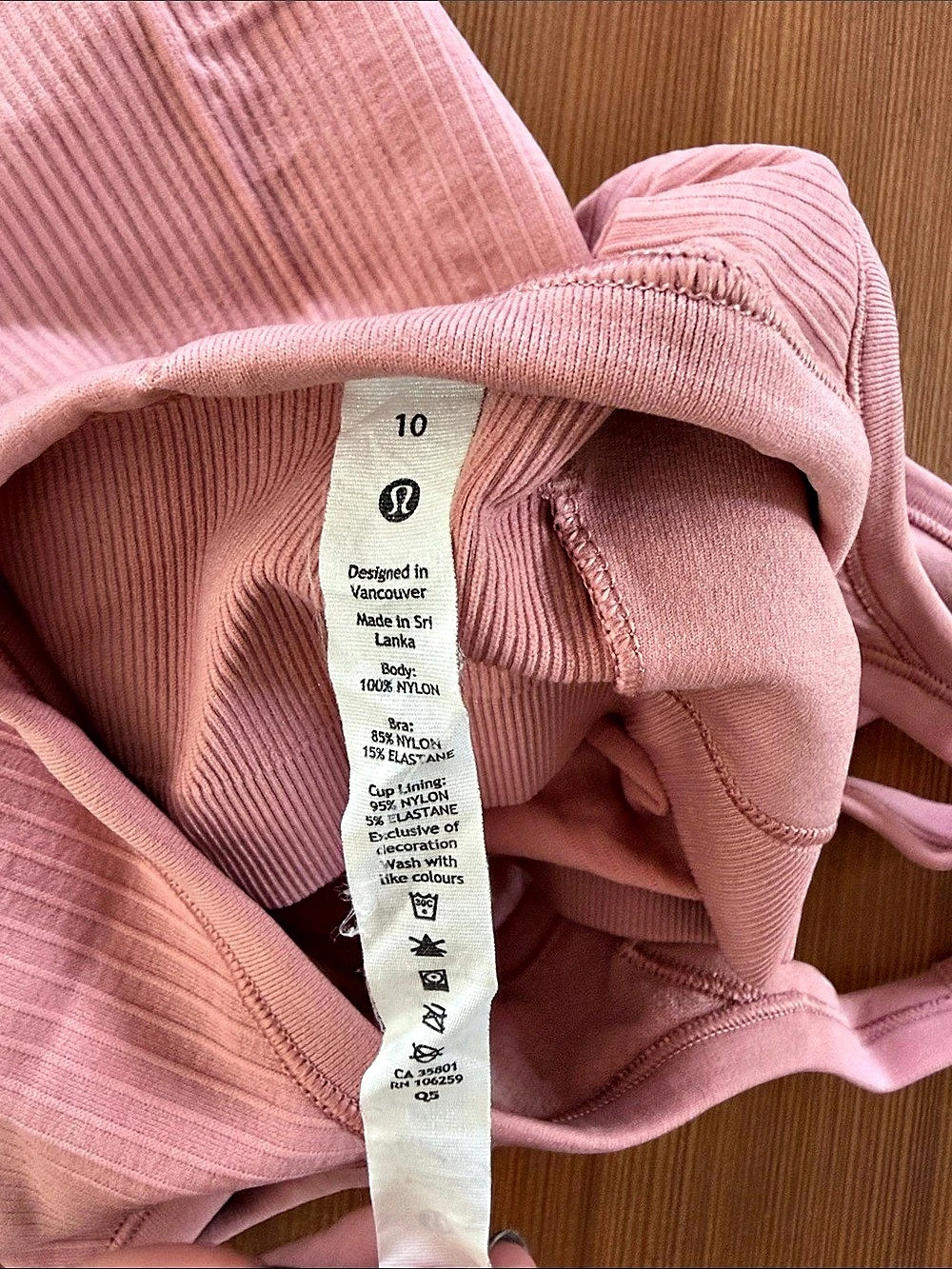 Lululemon Ebb to Street Ribbed Tank Top Ribbed Racerback Pink Size 10 - Picture 4 of 4